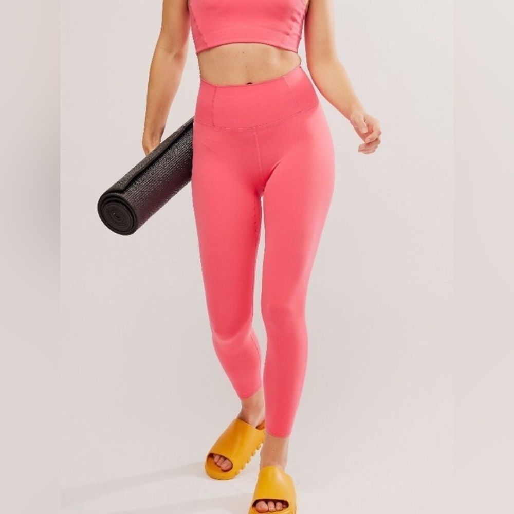 Free People movement Never Better Leggings electric sunset pink large NWOT Sz L